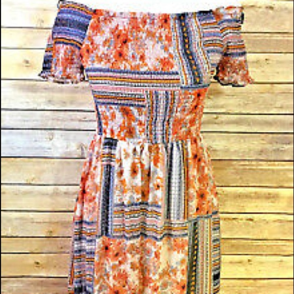 Xhilaration multicolored patchwork style dress